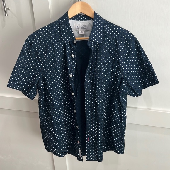 Original Penguin Men's Short Sleeve Button-Down Shirt - Ditsy Floral Print, Poplin Fabric, Heritage Slim Fit - View #9